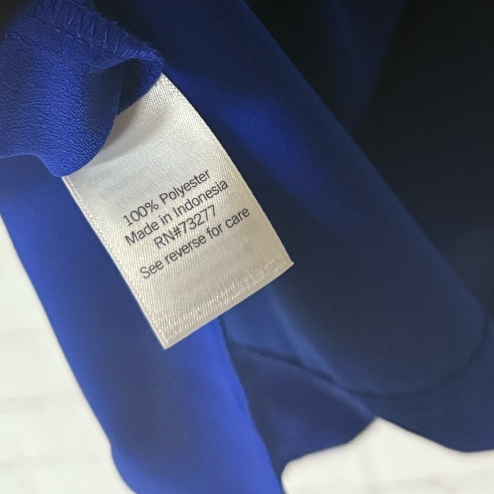 Nine West NEW 🆕 Blue Button Down Shirt with Mandarin Collar -XS- - Picture 4 of 4